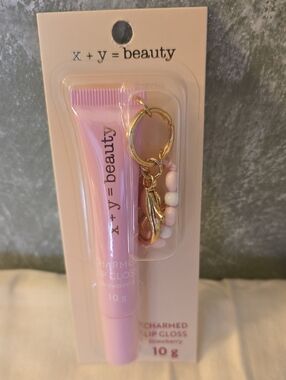 Charmed Lip Gloss Strawberry, Shine Light Pigment With Charms Hang On Keys Bag